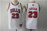 Bulls 23 Michael Jordan White Youth Throwback Nike Swingman Jersey